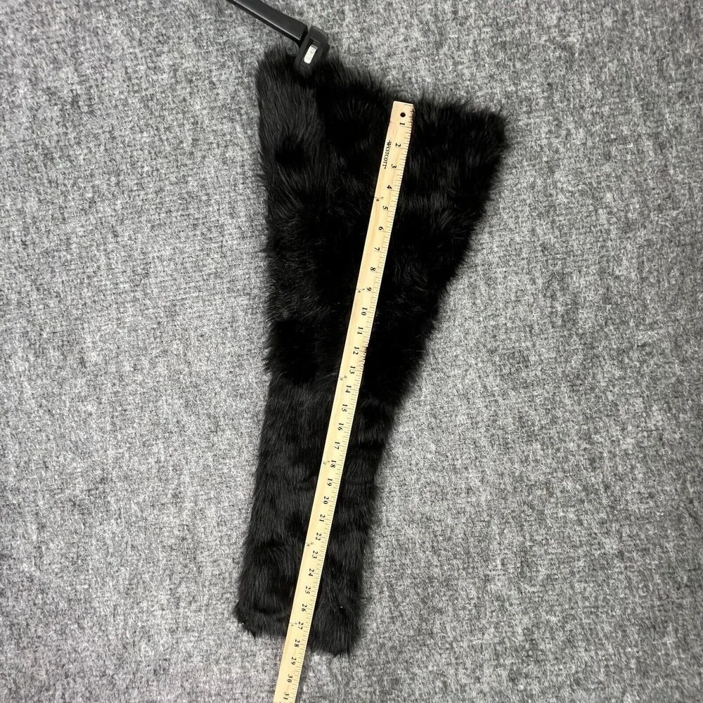 Soft Surroundings Faux Fur‎ Scarf Wrap Black Shag Neck Warmer OS Womens